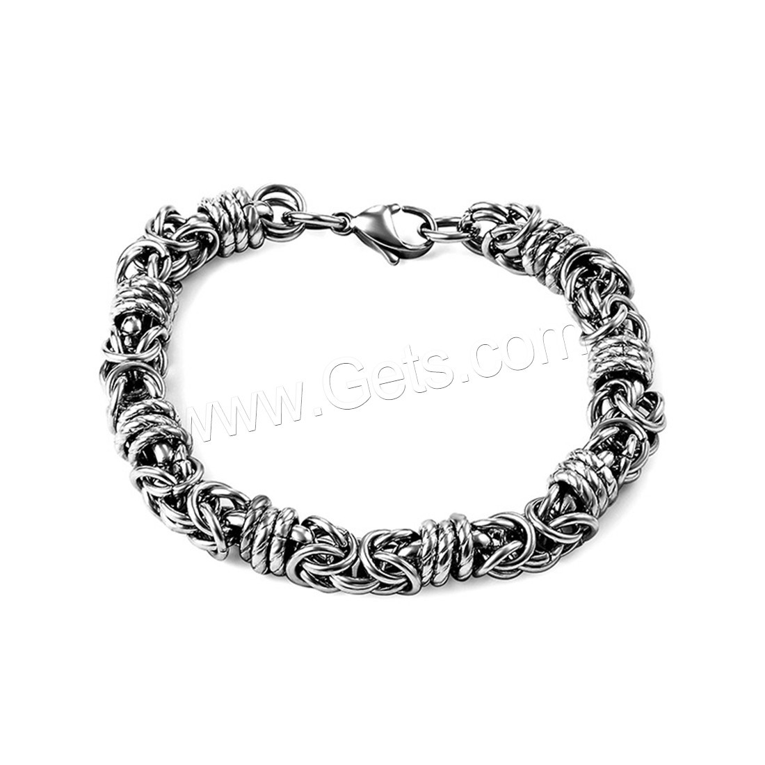 Titanium Steel Bracelet, different length for choice & Unisex & blacken, 8.6mm, Sold By Strand