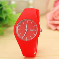 Reloj Geneva® para mujer, silicona, con Vidrio, movimiento chino, más colores para la opción, 39mm, longitud:aproximado 9.4 Inch, Vendido por UD