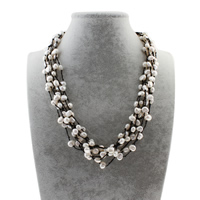 Collar de Perlas Natural de Freshwater, Perlas cultivadas de agua dulce, con cordón de nylon, para mujer, 7-9mm, longitud:aproximado 20.5 Inch, Vendido por Sarta