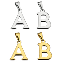 Stainless Steel Letter Pendant, plated 7-22x19- Approx 