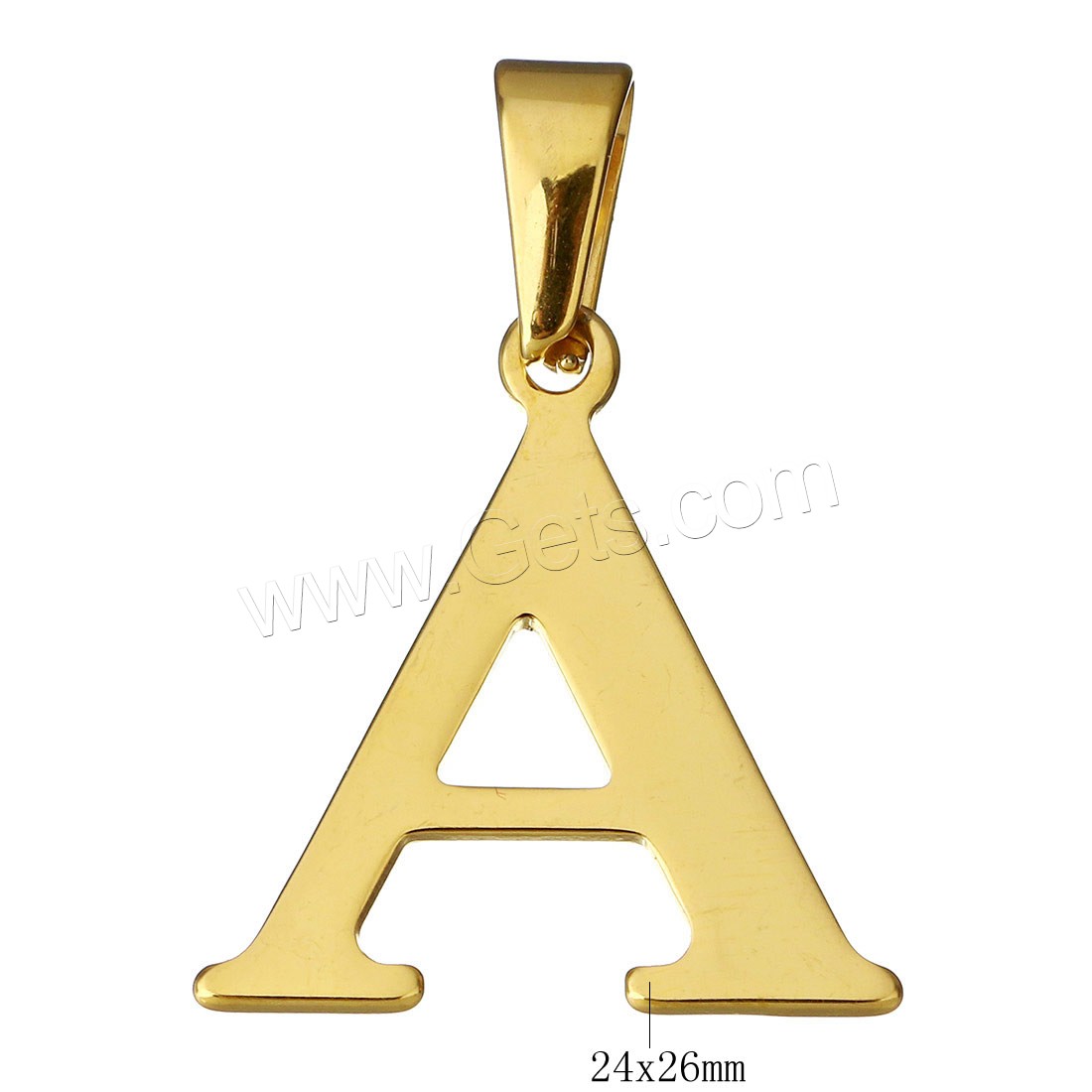 Stainless Steel Letter Pendant, plated, different styles for choice, more colors for choice, 18-29x26-29x1.5mm, Hole:Approx 5x8mm, Sold By PC