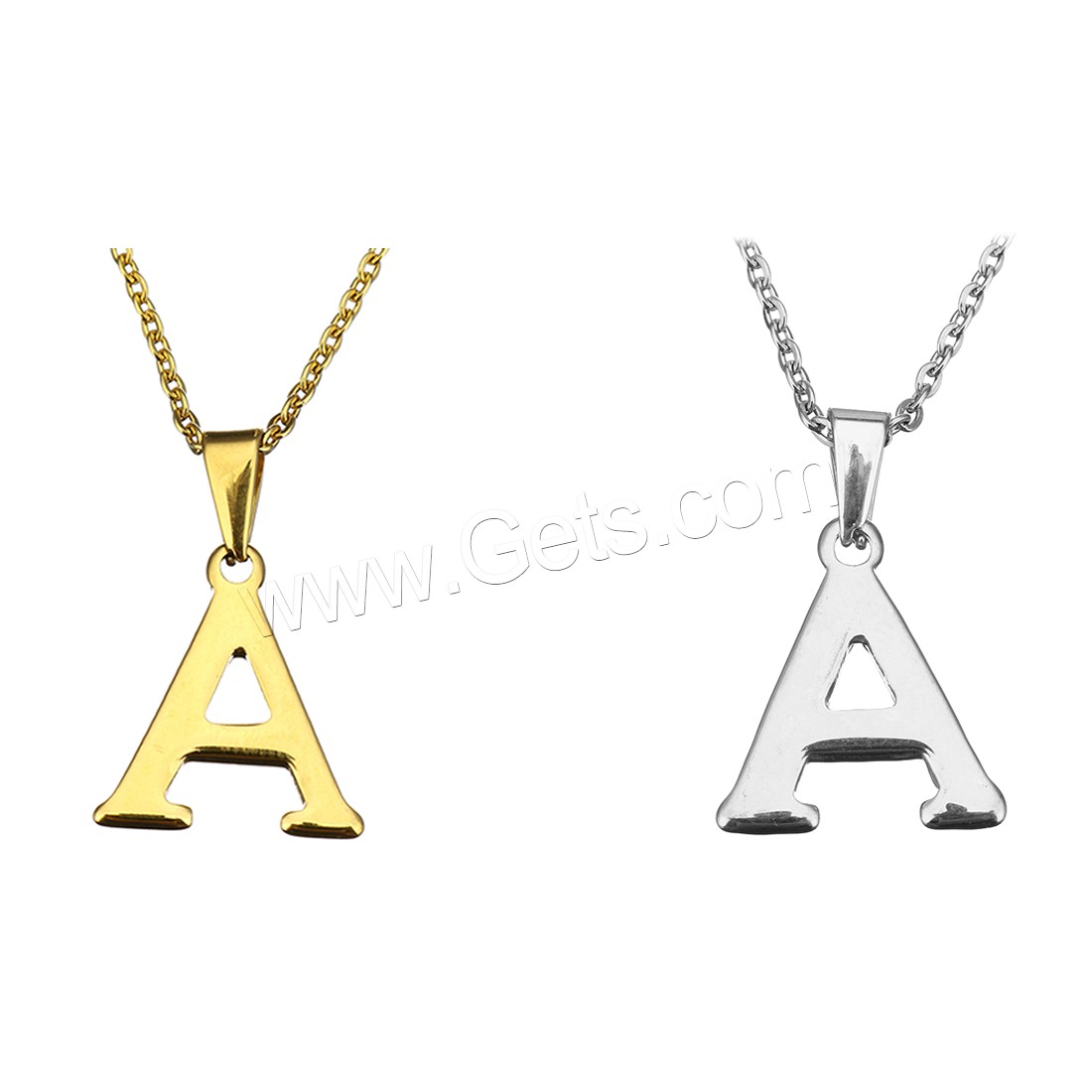 Stainless Steel Jewelry Necklace, Letter, plated, different styles for choice & for woman, more colors for choice, 12-36x23-33mm, 2mm, Length:Approx 18 Inch, Sold By Strand