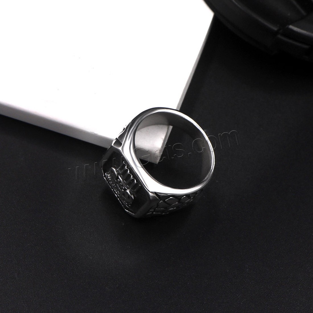 Titan Stahl Fingerring, Titanstahl, unisex & verschiedene Größen vorhanden & Schwärzen, 15.5mm, verkauft von PC