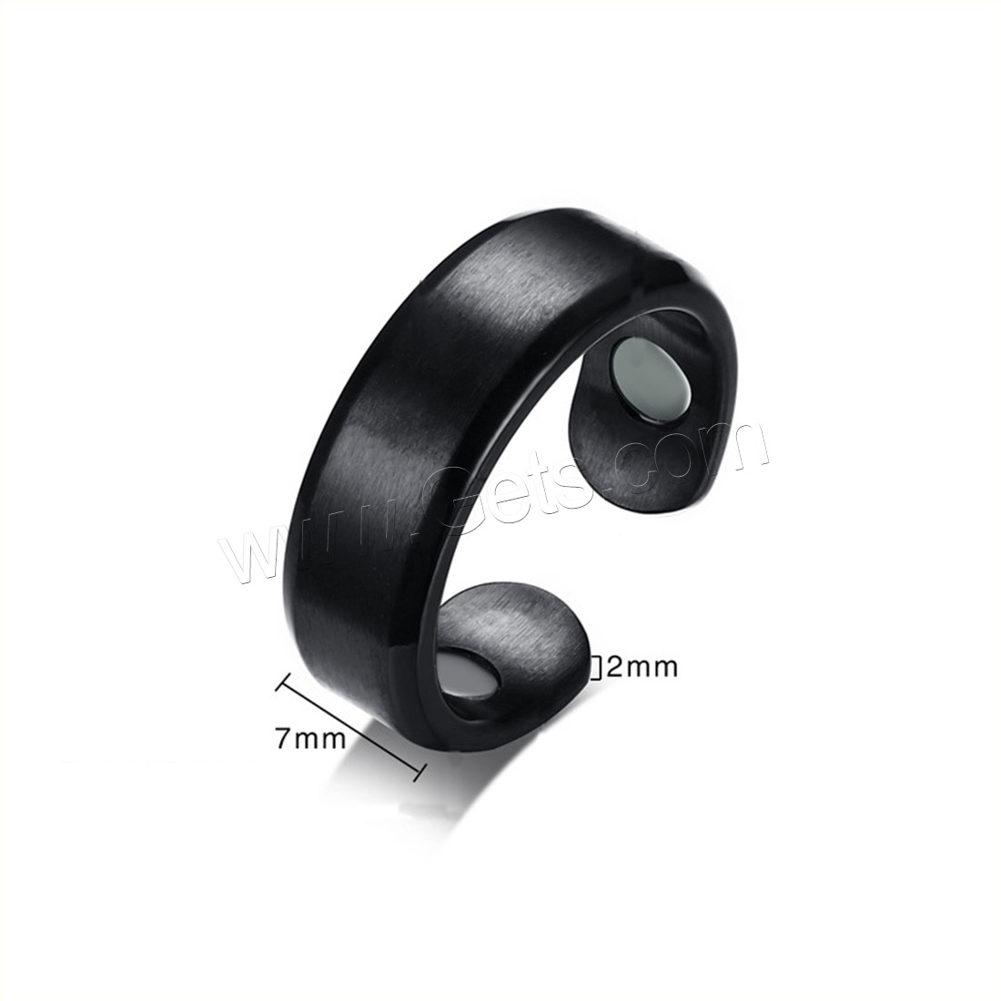 Stainless Steel Cuff Finger Ring, plated, with magnetic & different size for choice & for man, 2mm, 7mm, Sold By PC