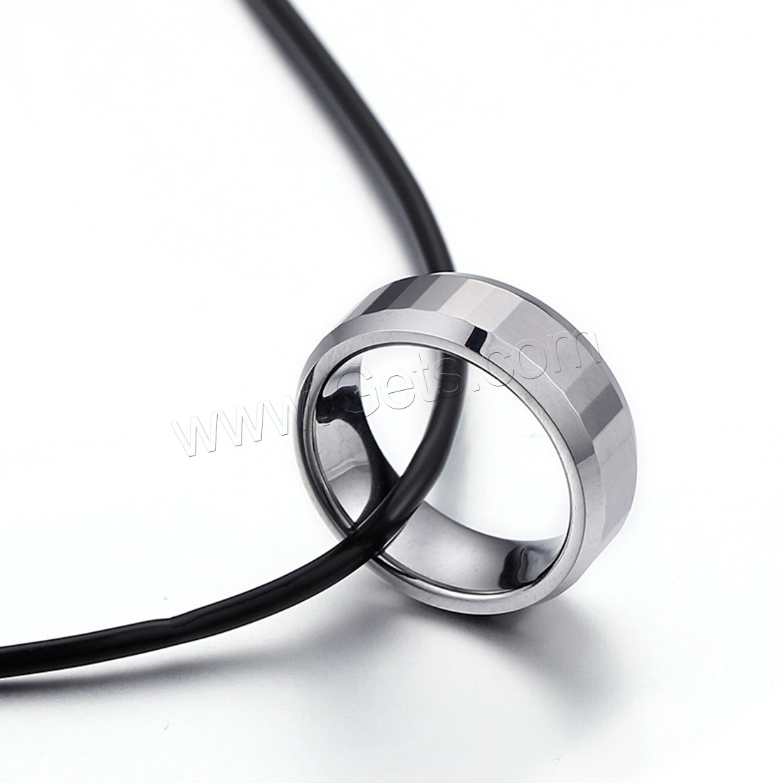 Tungsten Steel Necklace, with leather cord, Unisex & different styles for choice, Length:Approx 17.6 Inch, Sold By Strand
