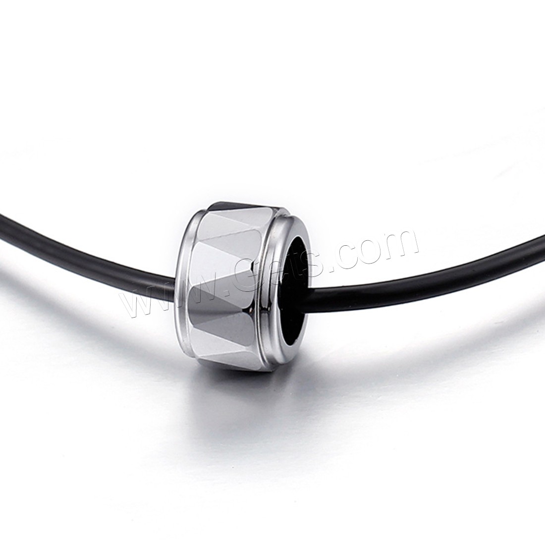 Acier de tungstène collier, avec cordon en cuir, unisexe & styles différents pour le choix, Longueur:Environ 17.6 pouce, Vendu par brin