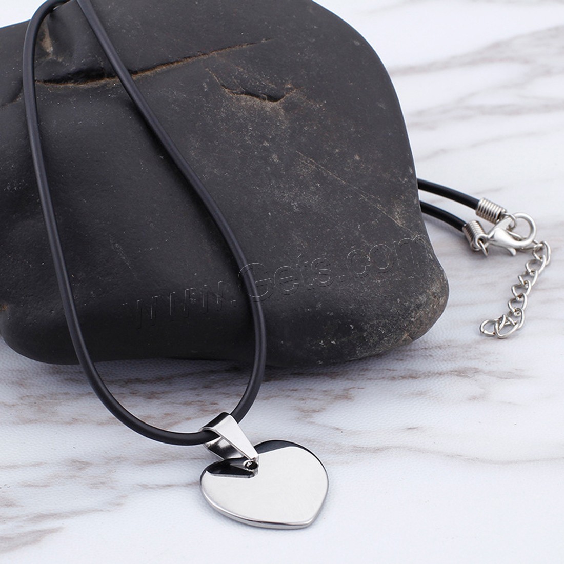 Tungsten Steel Necklace, with leather cord, Unisex & different styles for choice, Length:Approx 17.6 Inch, Sold By Strand