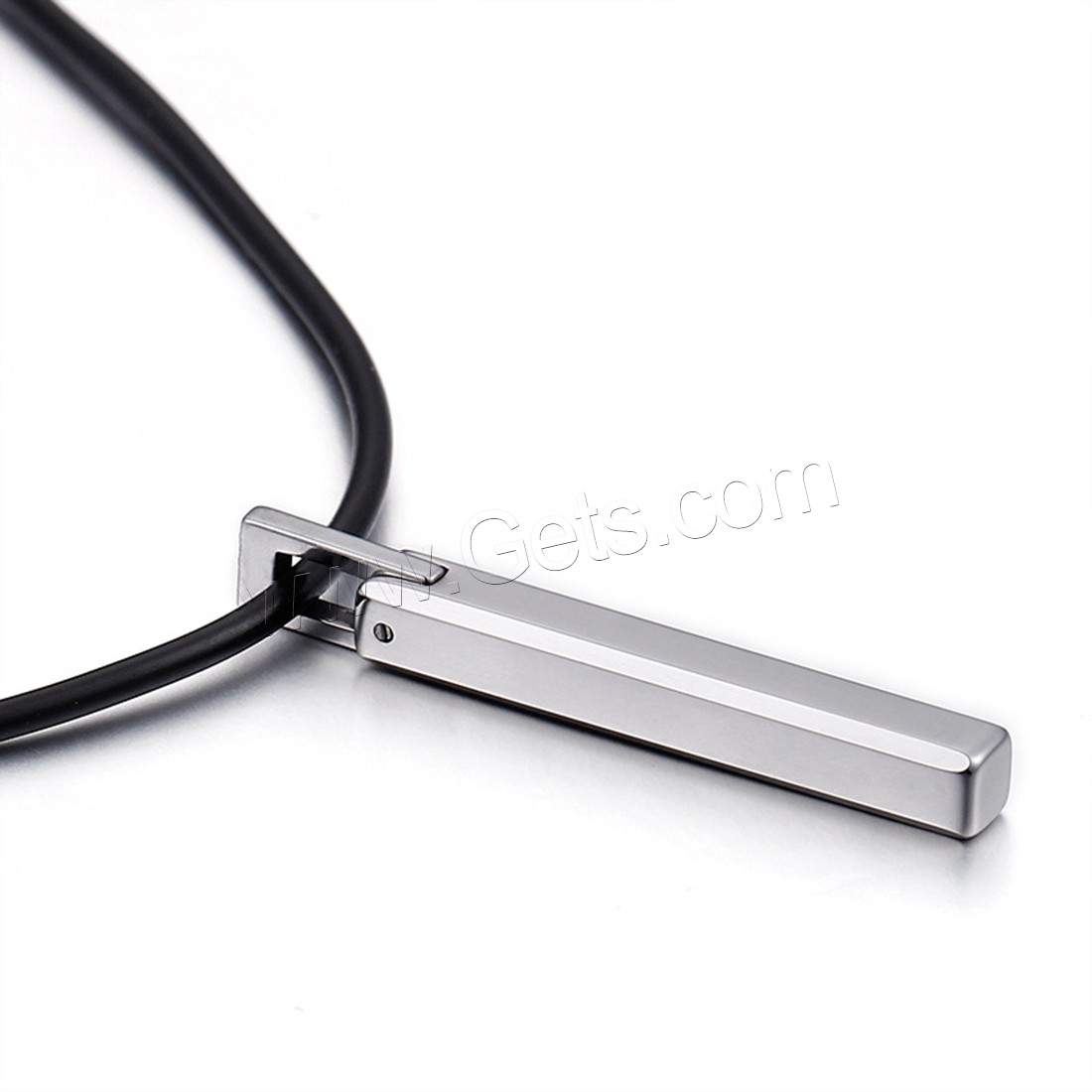 Tungsten Steel Necklace, with leather cord, Unisex & different styles for choice, Length:Approx 18 Inch, Sold By Strand
