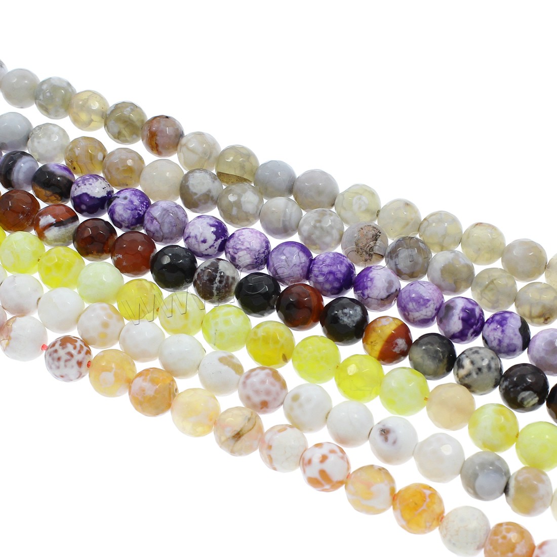 Natürliche Feuerachat Perlen, rund, verschiedene Größen vorhanden & facettierte, keine, Bohrung:ca. 1mm, Länge:ca. 15.3 ZollInch, verkauft von Strang