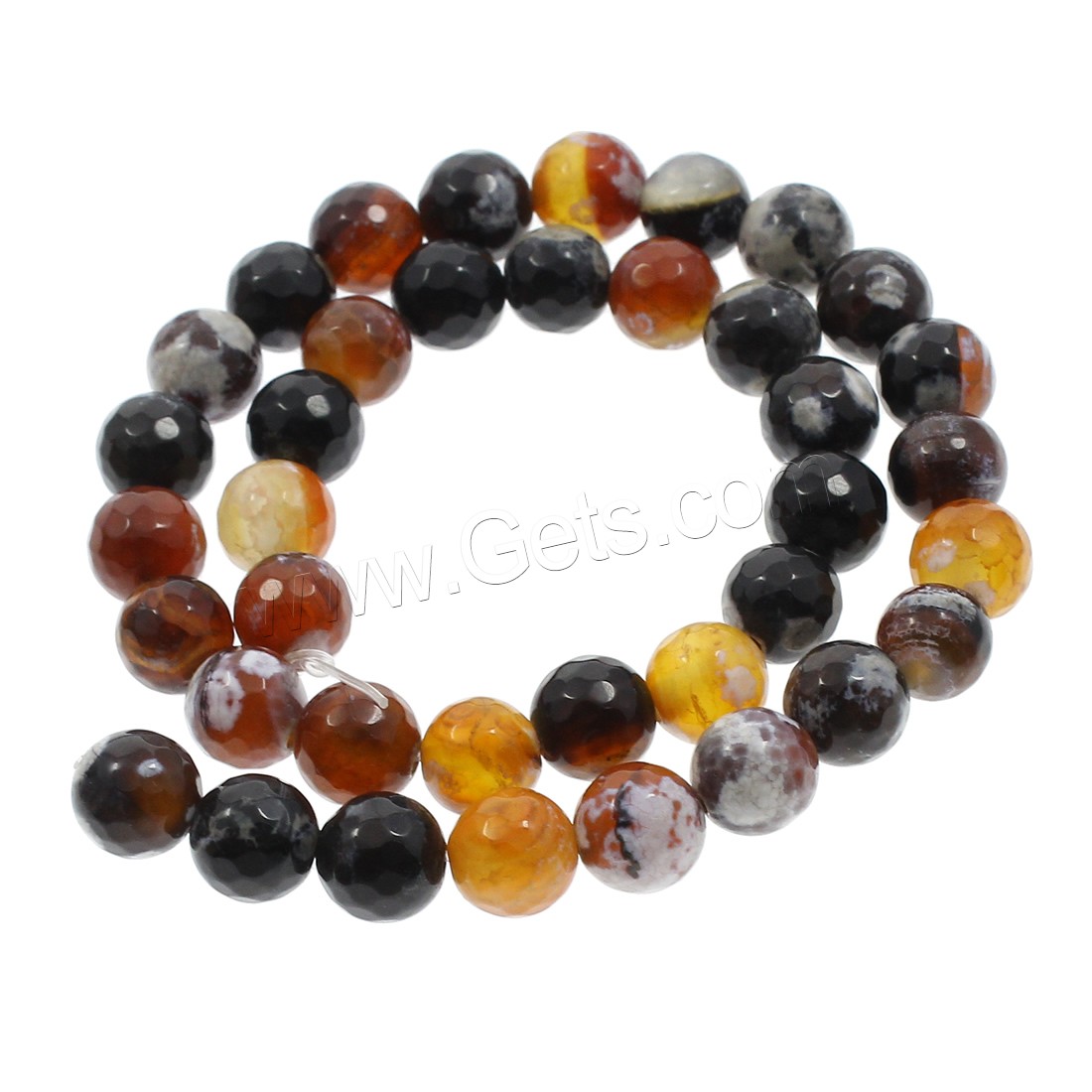 Natural Fire Agate Beads, Round, different size for choice & faceted, more colors for choice, Hole:Approx 1mm, Length:Approx 15.3 Inch, Sold By Strand