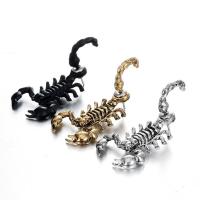 Zinc Alloy Split Earring, stainless steel post pin, Scorpion, plated, detachable lead & cadmium free 