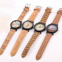 Women Wrist Watch, PU Leather, with Glass & Zinc Alloy, Chinese movement, black ionic, for woman 38mm Approx 0.7-9.1 Inch 