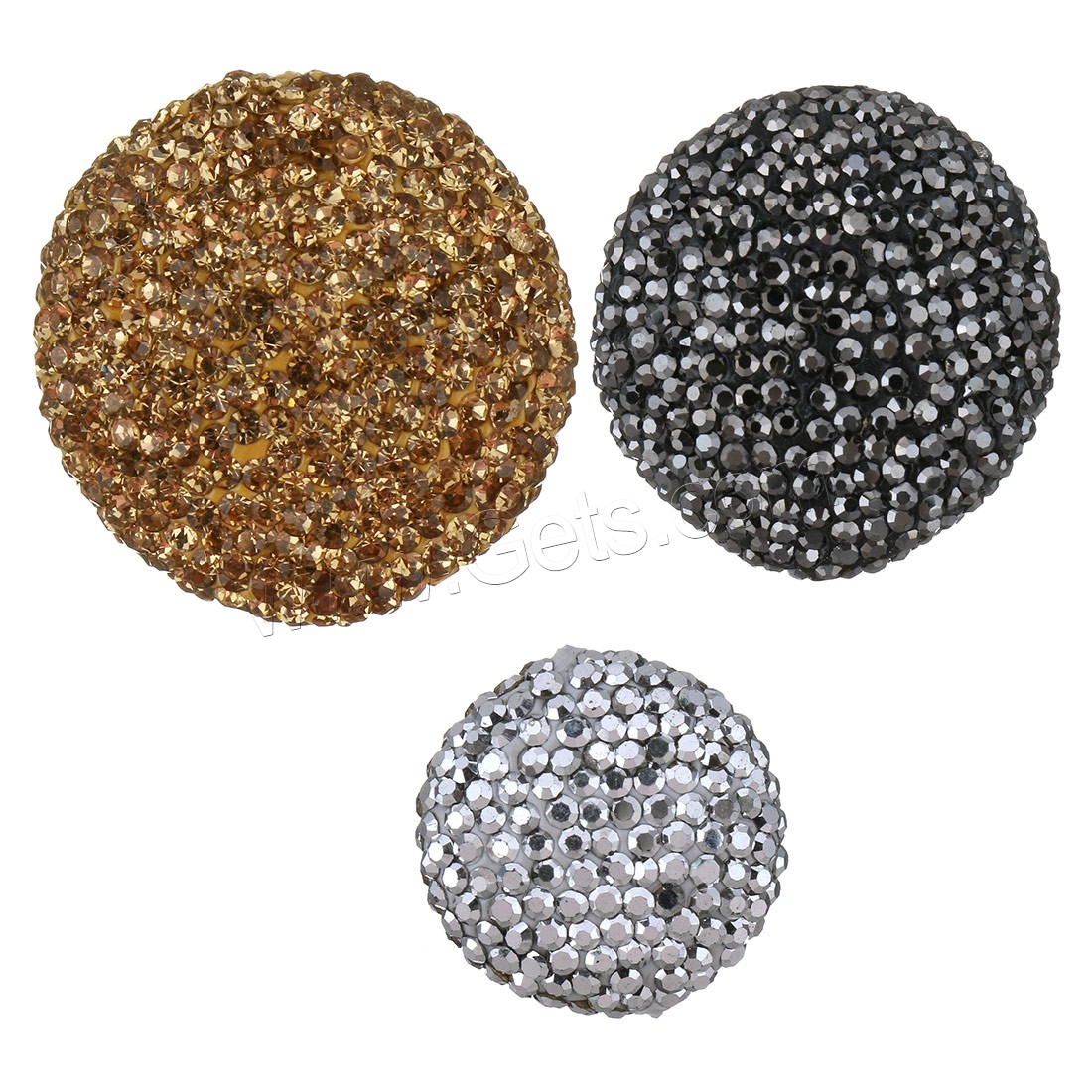 Rhinestone Clay Pave Beads, different size for choice & with rhinestone, more colors for choice, Sold By PC