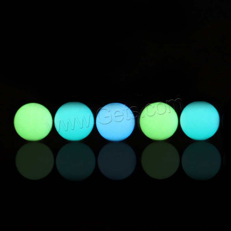 Fluorescent Powder Stone Beads, Round, different size for choice & luminated, more colors for choice, Hole:Approx 1mm, 10PCs/Bag, Sold By Bag