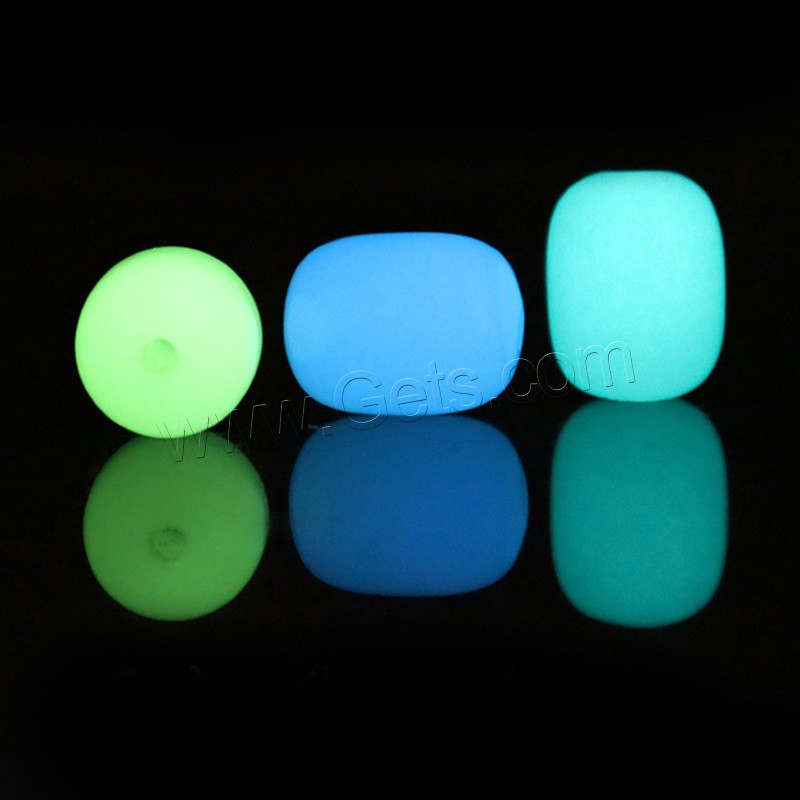 Fluorescent Powder Stone Beads, Drum, different size for choice & luminated, more colors for choice, Hole:Approx 1mm, Sold By PC