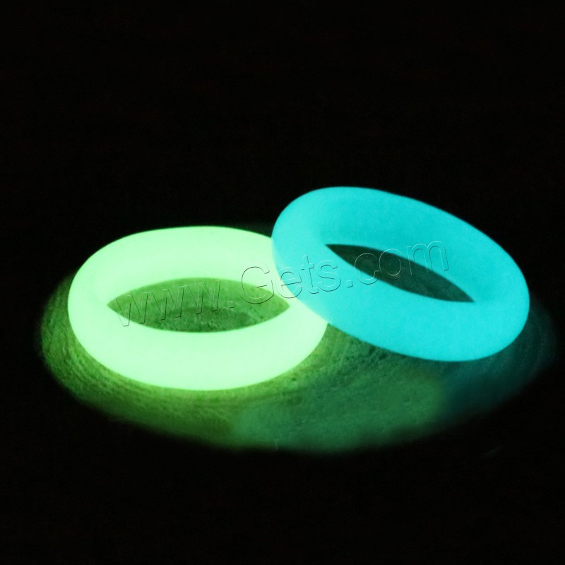 Anillo de dedo de ilumina, Polvo fluorescente piedra, diverso tamaño para la opción & luminoso, más colores para la opción, tamaño:6-10, Vendido por UD
