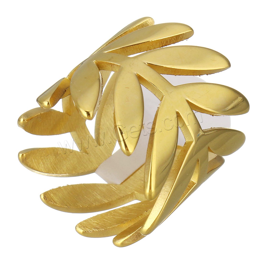 Stainless Steel Finger Ring, gold color plated, different size for choice & for woman, 20mm, Sold By PC