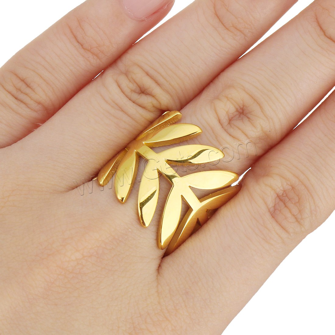 Stainless Steel Finger Ring, gold color plated, different size for choice & for woman, 20mm, Sold By PC