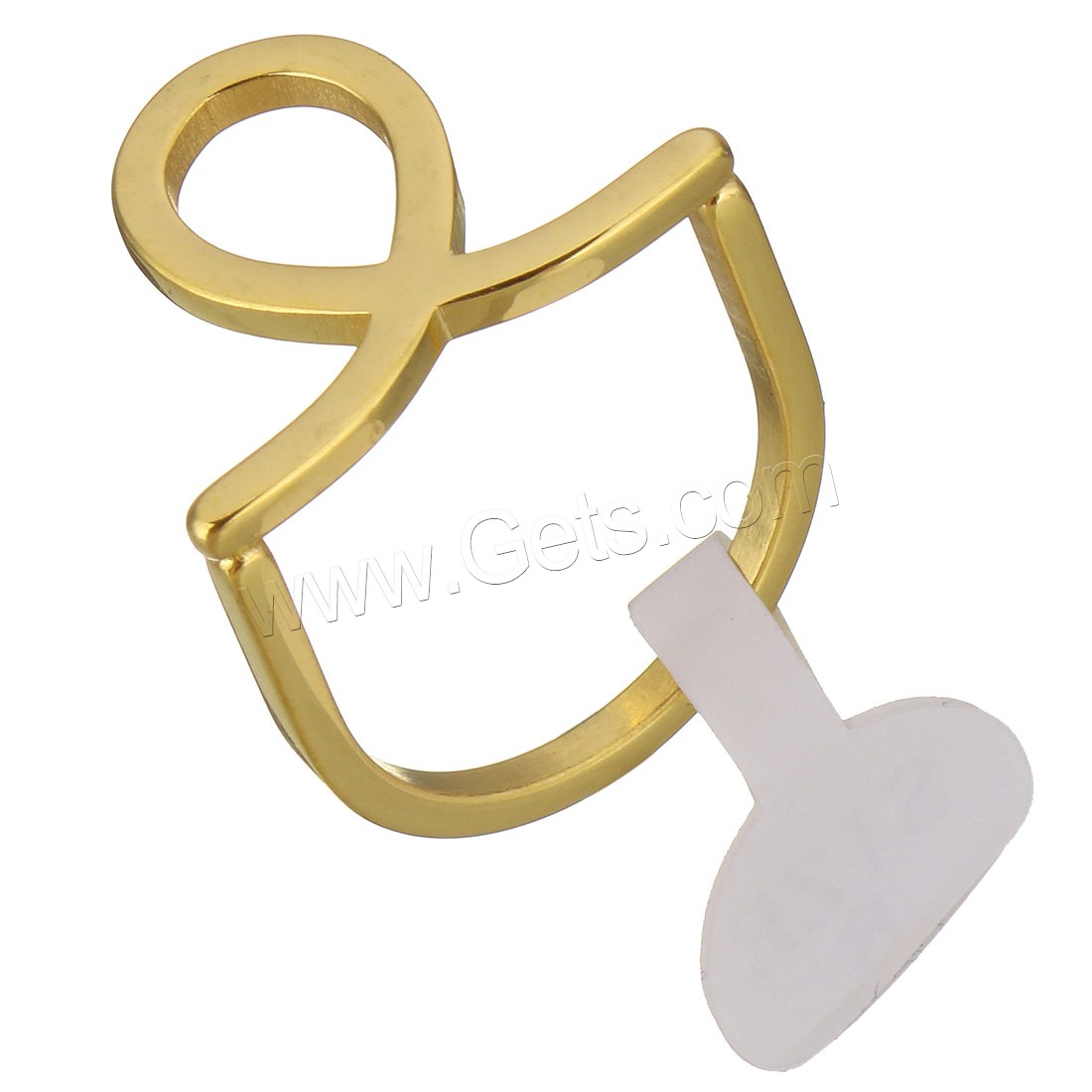 Stainless Steel Finger Ring, gold color plated, different size for choice & for woman, 17mm, Sold By PC