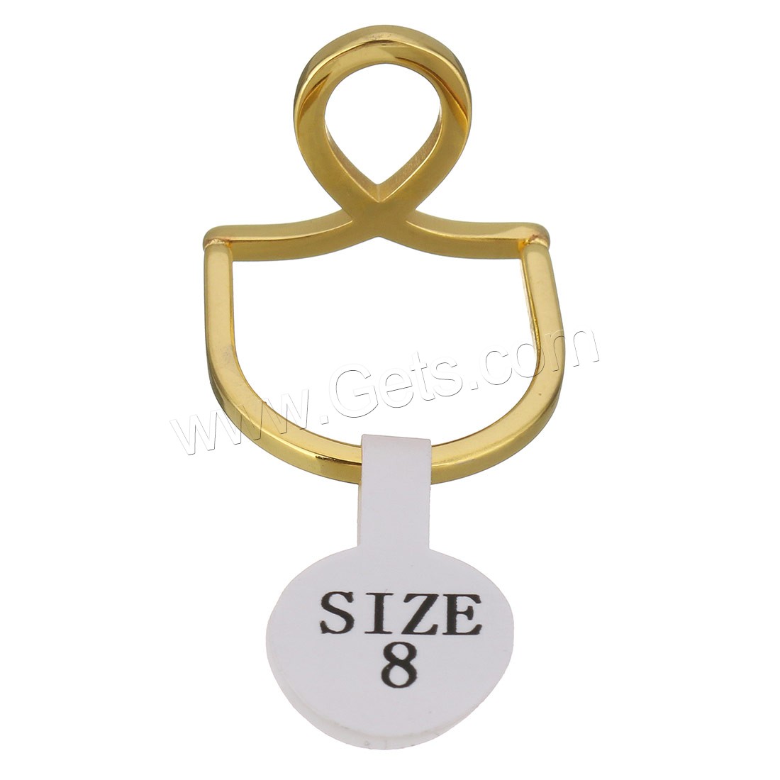 Stainless Steel Finger Ring, gold color plated, different size for choice & for woman, 17mm, Sold By PC