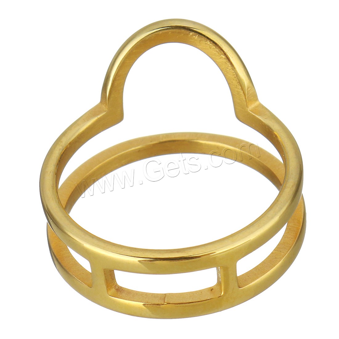 Stainless Steel Finger Ring, gold color plated, different size for choice & for woman, 14mm, Sold By PC