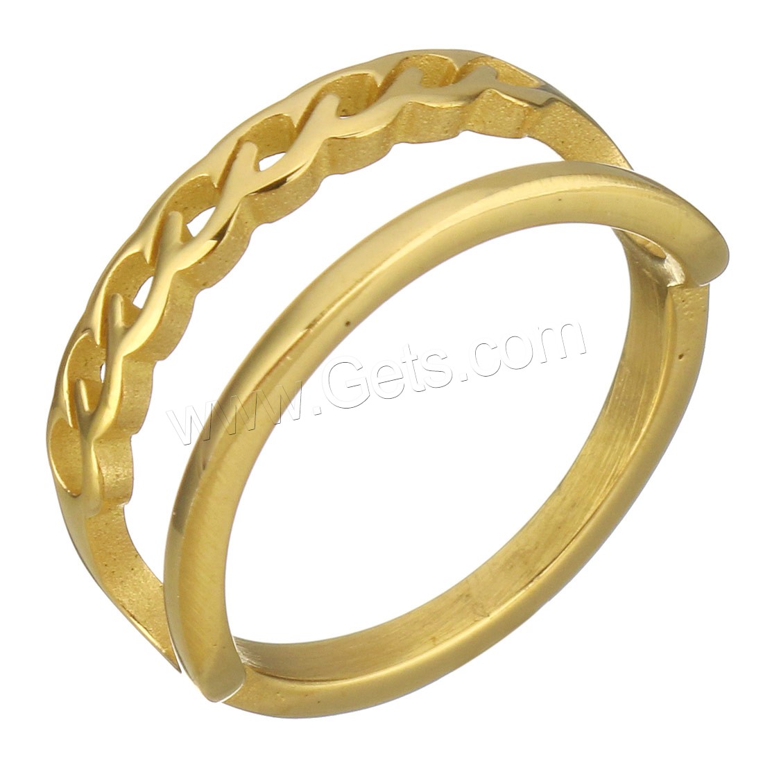 Stainless Steel Finger Ring, gold color plated, different size for choice & for woman, 8mm, Sold By PC