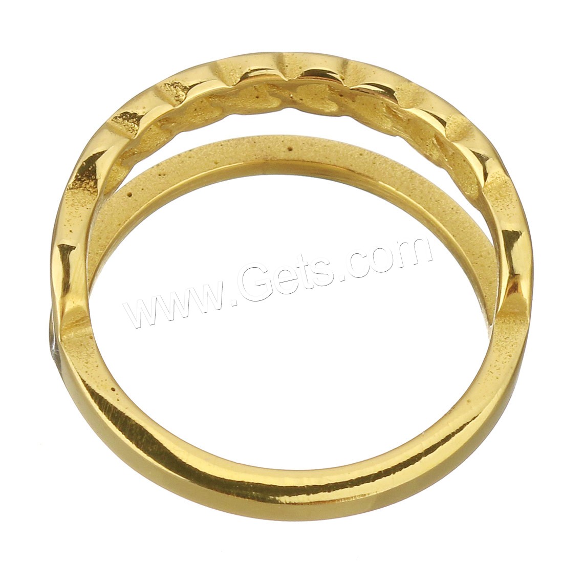 Stainless Steel Finger Ring, gold color plated, different size for choice & for woman, 8mm, Sold By PC