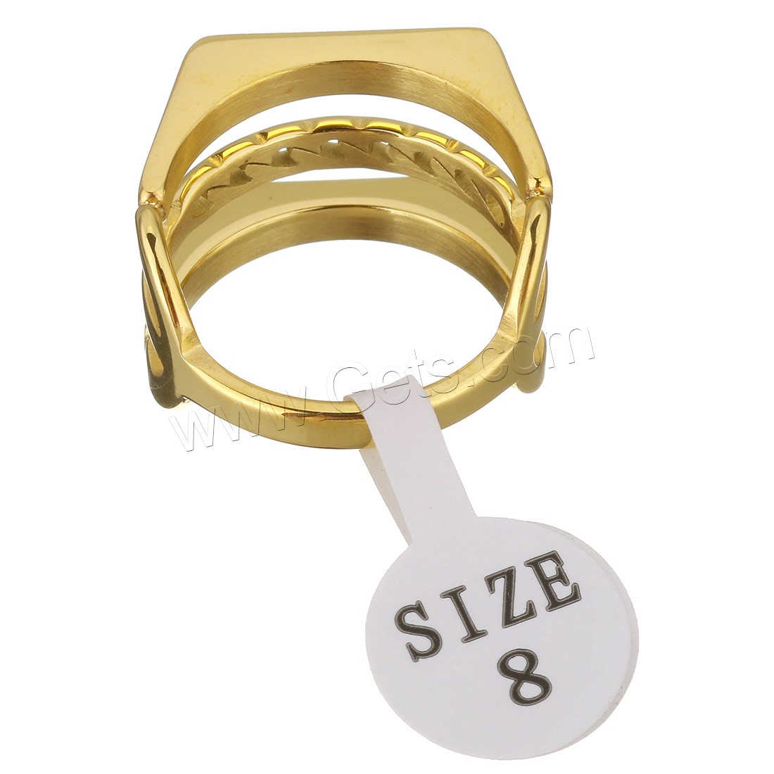 Кольцо из нержавеющей стали, нержавеющая сталь, плакирован золотом, разный размер для выбора & Женский, 14mm, продается PC