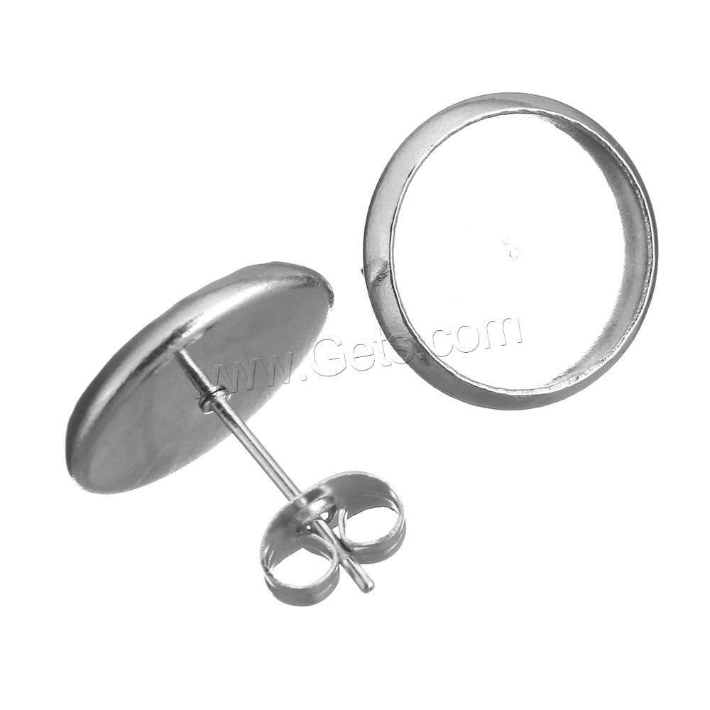 Гвоздик для сережки из нержавеющей стали, нержавеющая сталь, Плоская круглая форма, разный размер для выбора, оригинальный цвет, продается PC