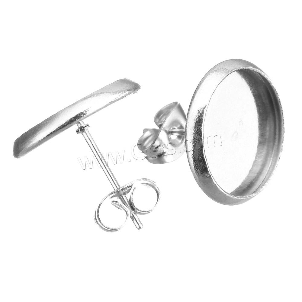 Edelstahl Ohrring Stecker, flache Runde, verschiedene Größen vorhanden, originale Farbe, verkauft von PC