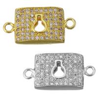 Cubic Zirconia Micro Pave Brass Connector, plated, micro pave cubic zirconia & 1/1 loop Approx 1.5mm 