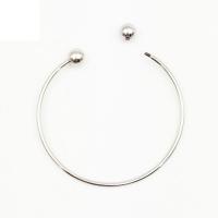 Stainless Steel Cuff Bangle, platinum plated, for woman, Inner Approx 60mm 