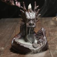 Brûleur d’encens de reflux de porcelaine, dragon Vendu par PC
