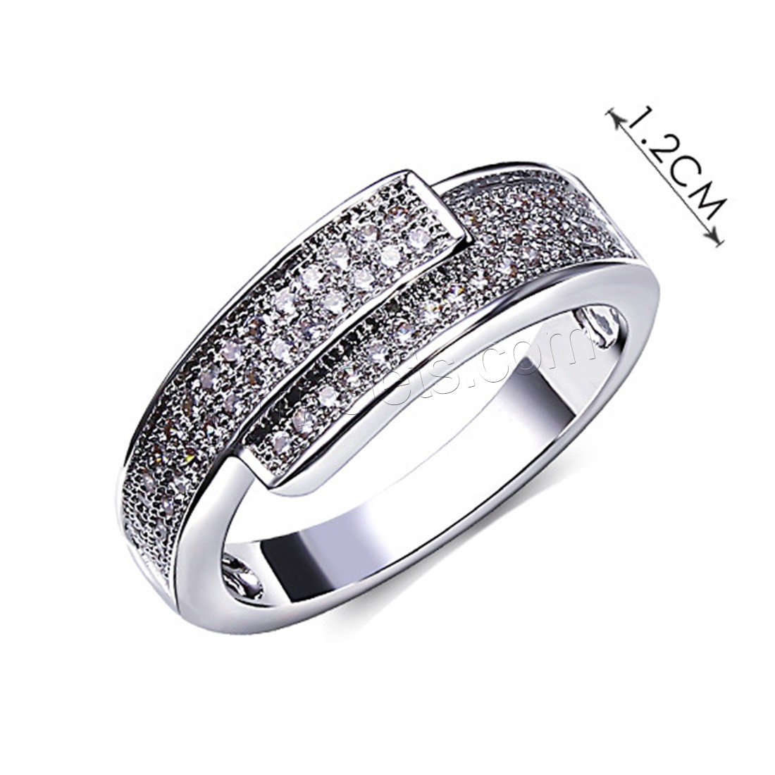 Cubic Zirconia Micro Pave Brass Finger Ring, plated, different size for choice & micro pave cubic zirconia & for woman, more colors for choice, nickel, lead & cadmium free, 12mm, Sold By PC