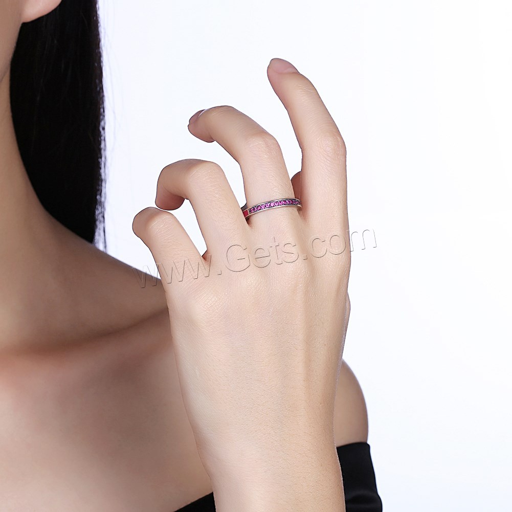 Bague de doigt de Mathias ®, Thaïlande, normes différentes pour le choix & pavé de micro zircon & pour femme, plus de couleurs à choisir, 3mm, Vendu par PC