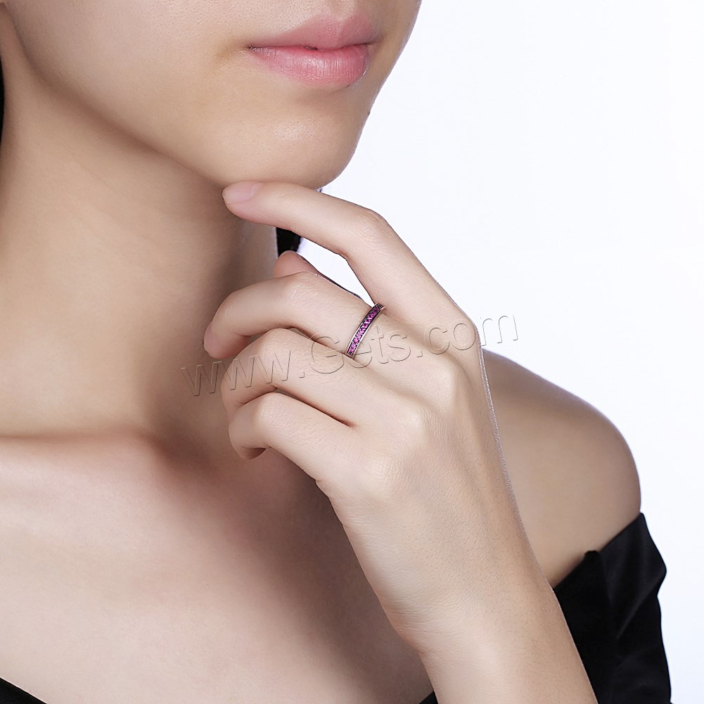 Anillo de dedo de favourer ®, Tailandia, diverso tamaño para la opción & micro arcilla de zirconia cúbica & para mujer, más colores para la opción, 3mm, Vendido por UD