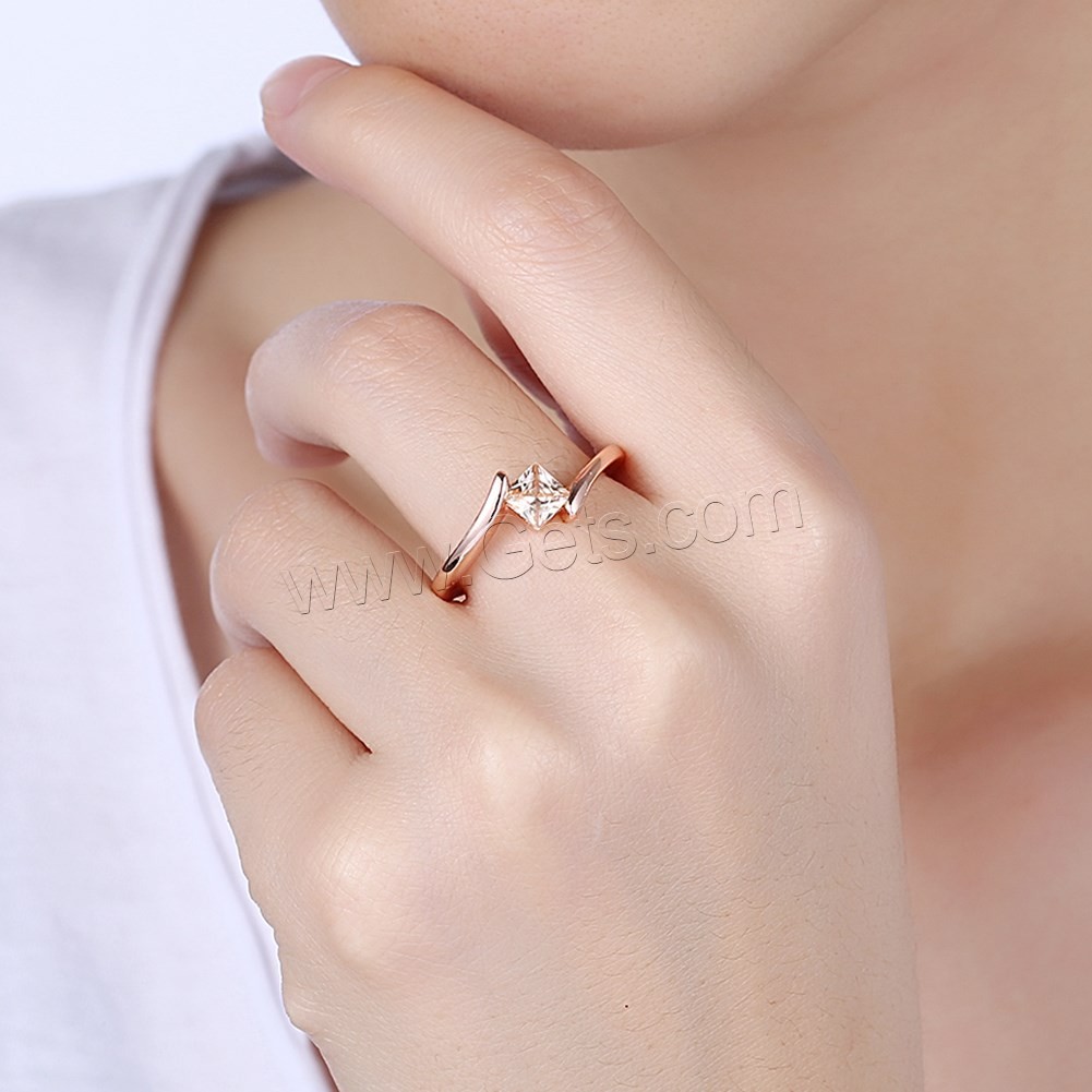 Brass, rose gold color plated, different size for choice & for woman & with cubic zirconia, 7mm, Sold By PC