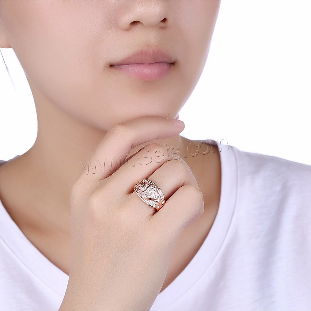Favourer ® палец кольцо, Латунь, Другое покрытие, разный размер для выбора & Женский & с кубическим цирконием, Много цветов для выбора, 13mm, продается PC