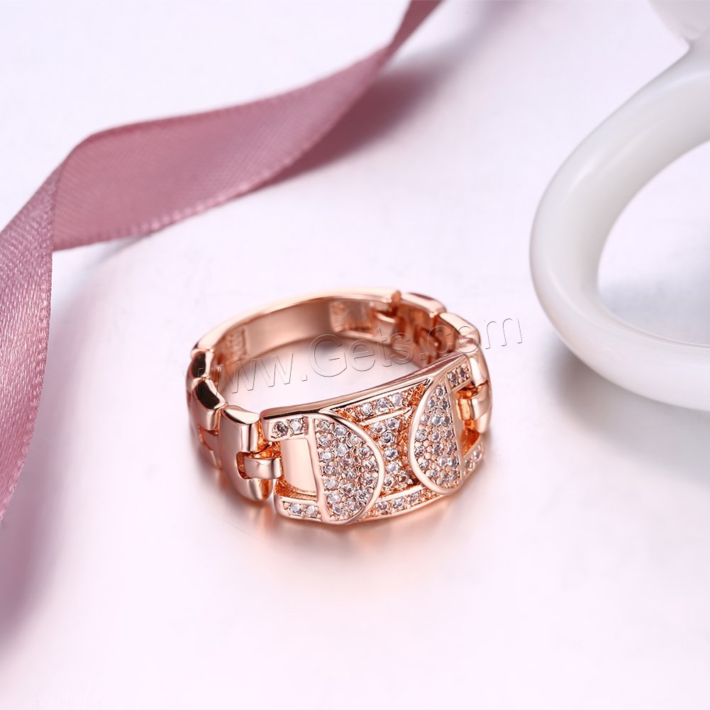 Favourer ® палец кольцо, Латунь, Другое покрытие, разный размер для выбора & Женский & с кубическим цирконием, Много цветов для выбора, 11mm, продается PC