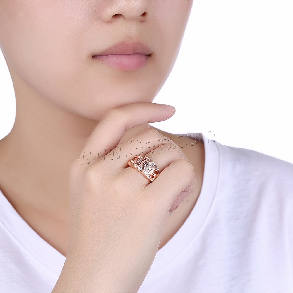 Favourer ® палец кольцо, Латунь, Другое покрытие, разный размер для выбора & Женский & с кубическим цирконием, Много цветов для выбора, 11mm, продается PC