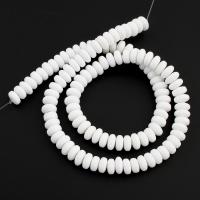 Rondelle Polymer Clay Beads, argile de polymère, blanc Environ 1mm Environ 16 pouce, Environ Vendu par brin