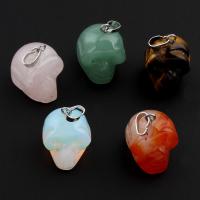 Mixed Gemstone Pendants, with brass bail Approx 