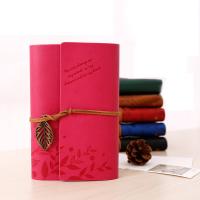 Cuaderno, Kraft, con Cuero de PU & cordón de lana & aleación de zinc, Rectángular, diferentes patrones para la opción, 190x120mm, Vendido por UD
