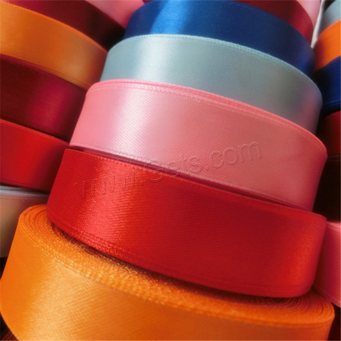 Satin Ribbon, different size for choice, Random Color, Length:Approx 23 m, Sold By PC
