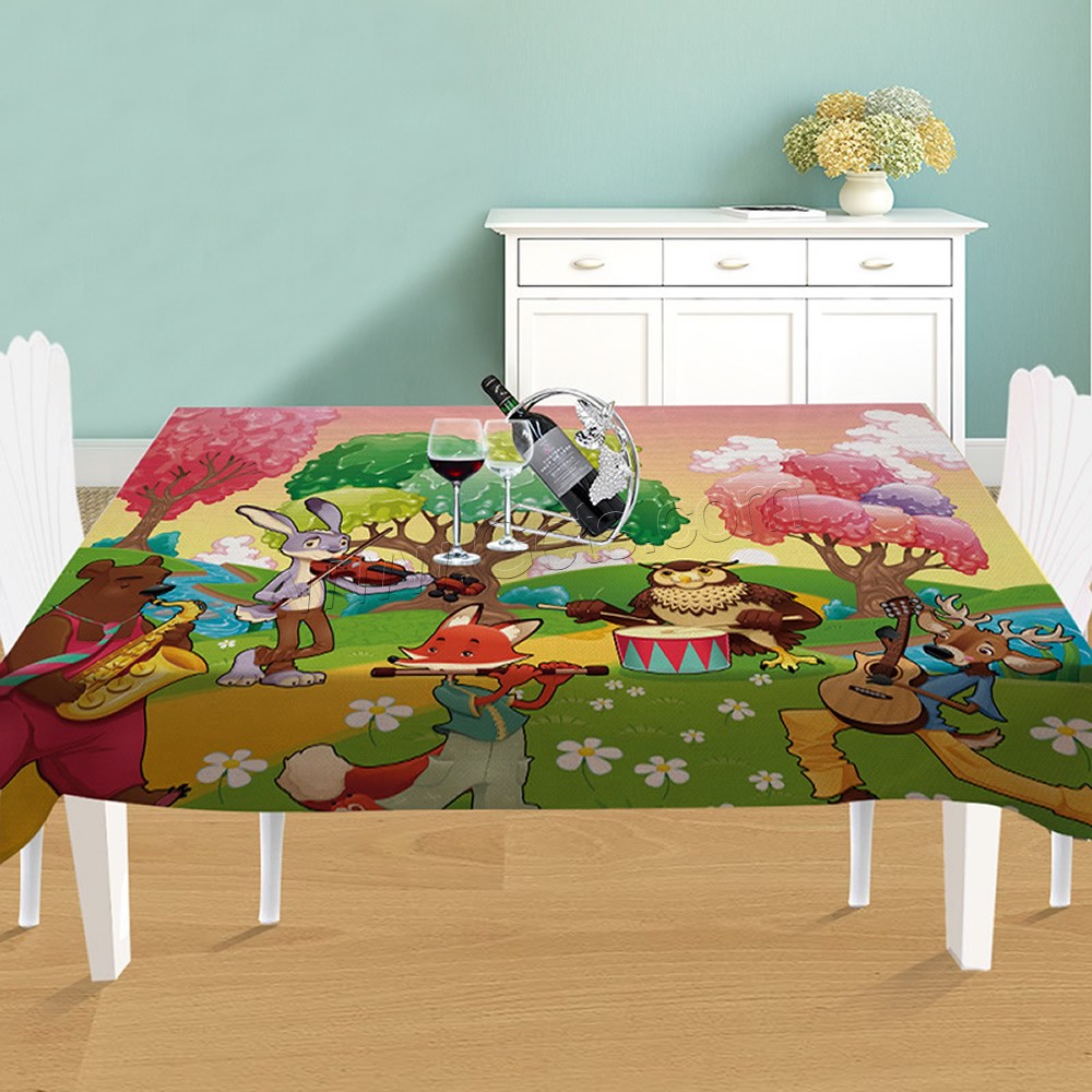 Cotton Fabric Tablecloth, different size for choice & different designs for choice & waterproof, Sold By PC