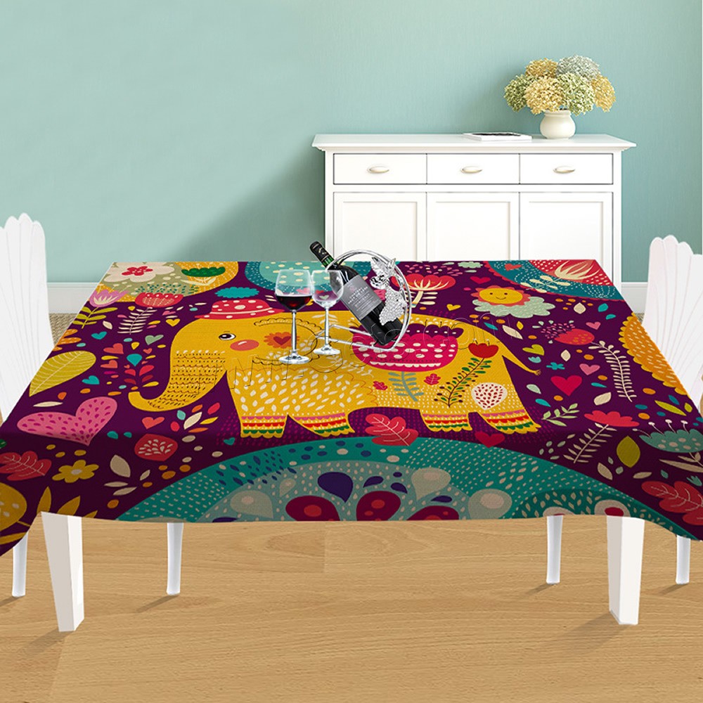 Tela de algodón Mantel de mesa, diverso tamaño para la opción & diferentes patrones para la opción & impermeable, Vendido por UD
