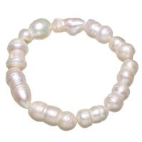 Perlen Armbänder, Natürliche kultivierte Süßwasserperlen, Keishi, natürlich, für Frau, weiß, 14-18mm, Länge:ca. 7.5 ZollInch, verkauft von Strang