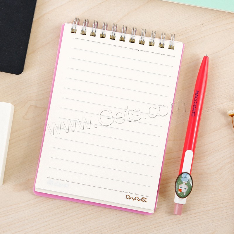 Ноутбук, бумага, с Полипропилен(PP), Прямоугольная форма, разный размер для выбора & с письмо узором, Много цветов для выбора, продается PC