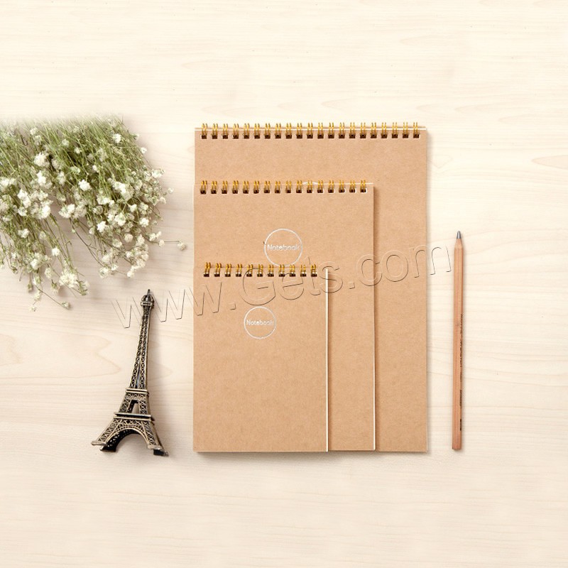 Notebook, Paper, with Kraft, Rectangle, different size for choice & with letter pattern, Sold By PC