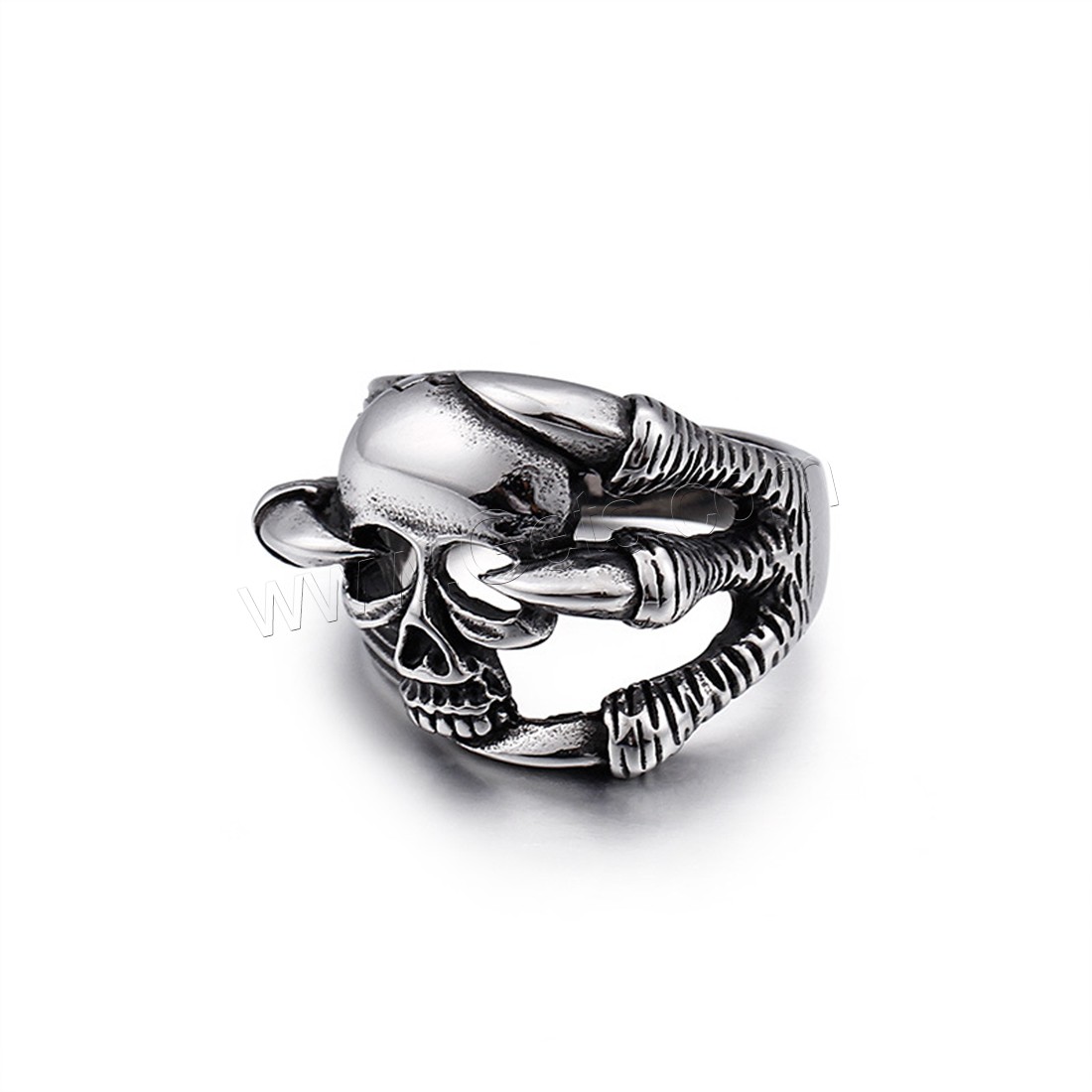 Men Stainless Steel Ring in Bulk, Titanium Steel, Skull, different size for choice & for man & blacken, 26x22mm, 6mm, Sold By PC